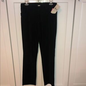 Womyn Elegant Black Suede 100% Leather Lined Straight leg Pants Size 8 NWT VNTG